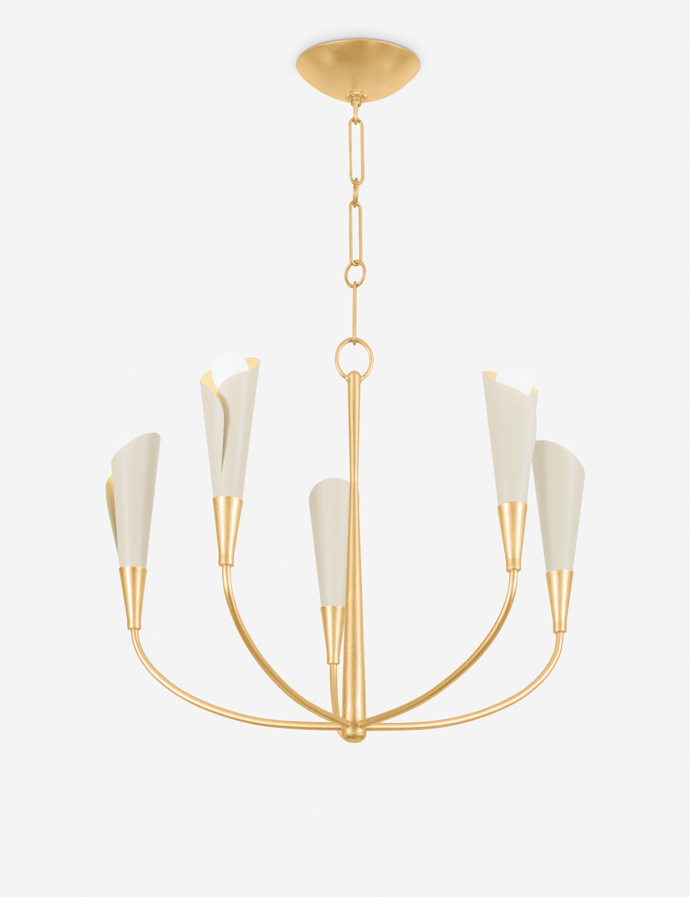 Lustre vintage Zev en feuille d'or vintage, sable doux - Feuille d'or vintage, sable doux