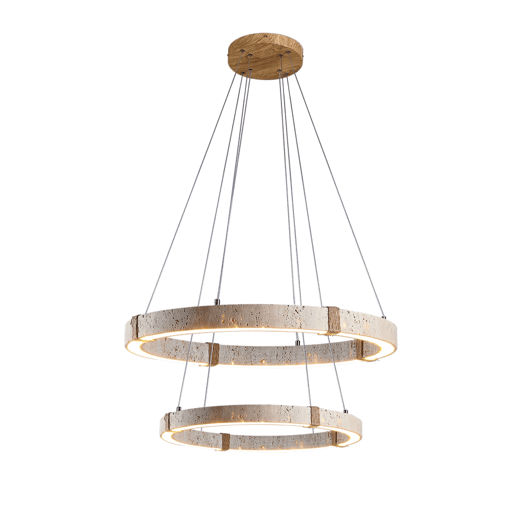 Suspension moderne Ronan en Travertin jaune