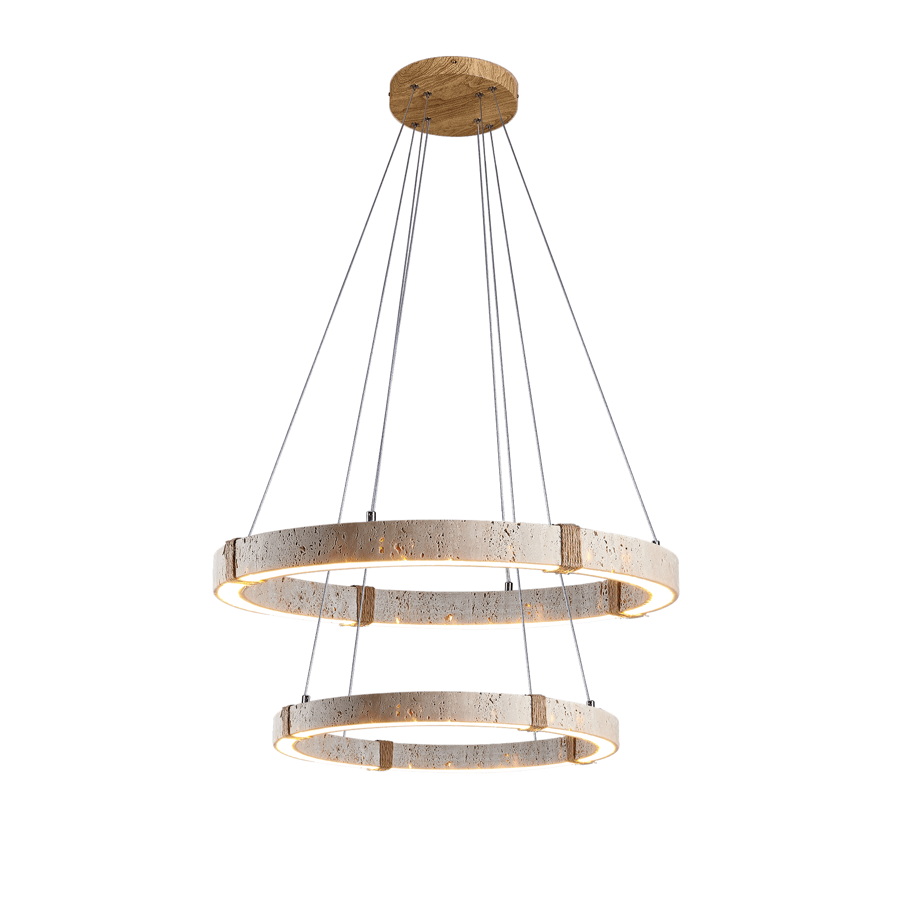 Suspension moderne Ronan en Travertin jaune