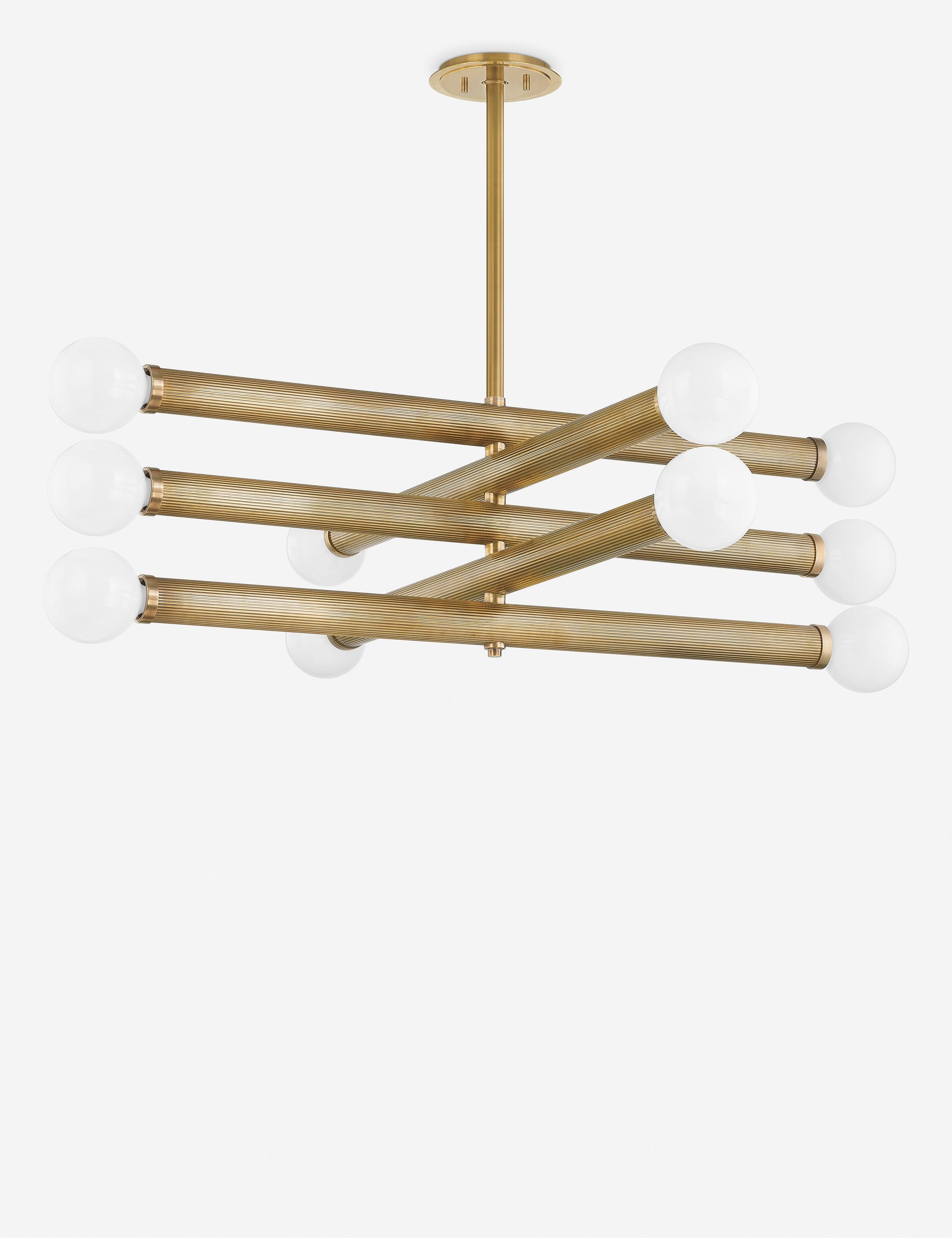 Lustre industriel Egon en laiton - Laiton