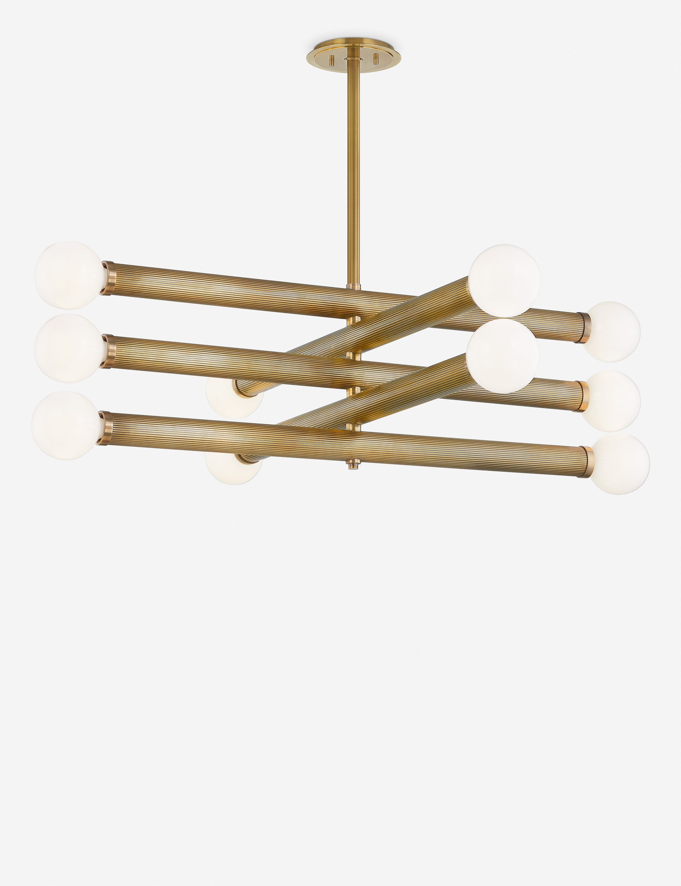 Lustre industriel Egon en laiton - Laiton