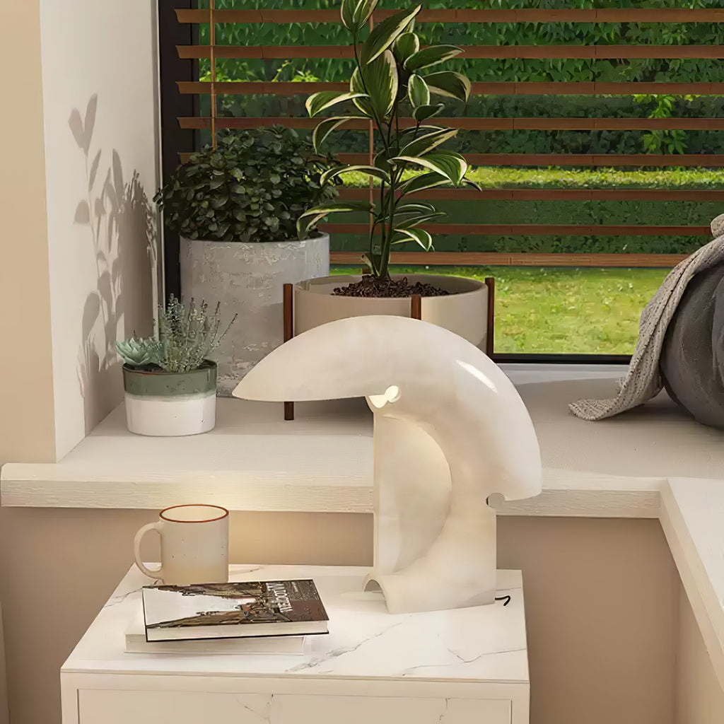 Lampe à poser moderne Braxton en résine Blanc