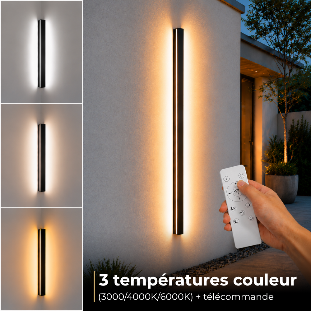 Applique Murale Extérieur LED Étanche en Métal Noir