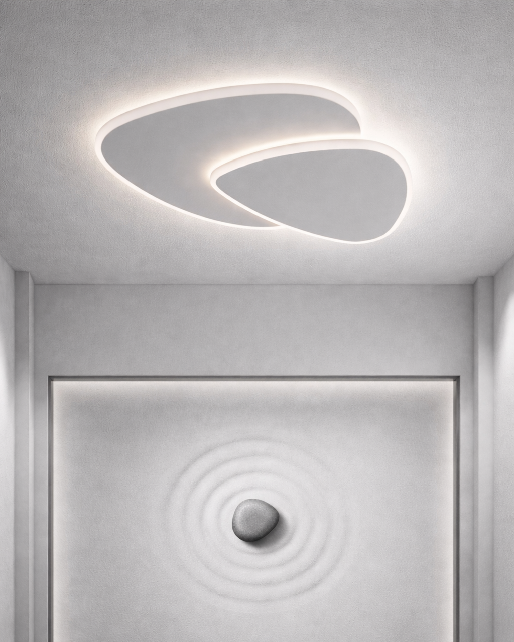 Plafonnier LED Triangle Kuma en Métal et Acrylique Blanc