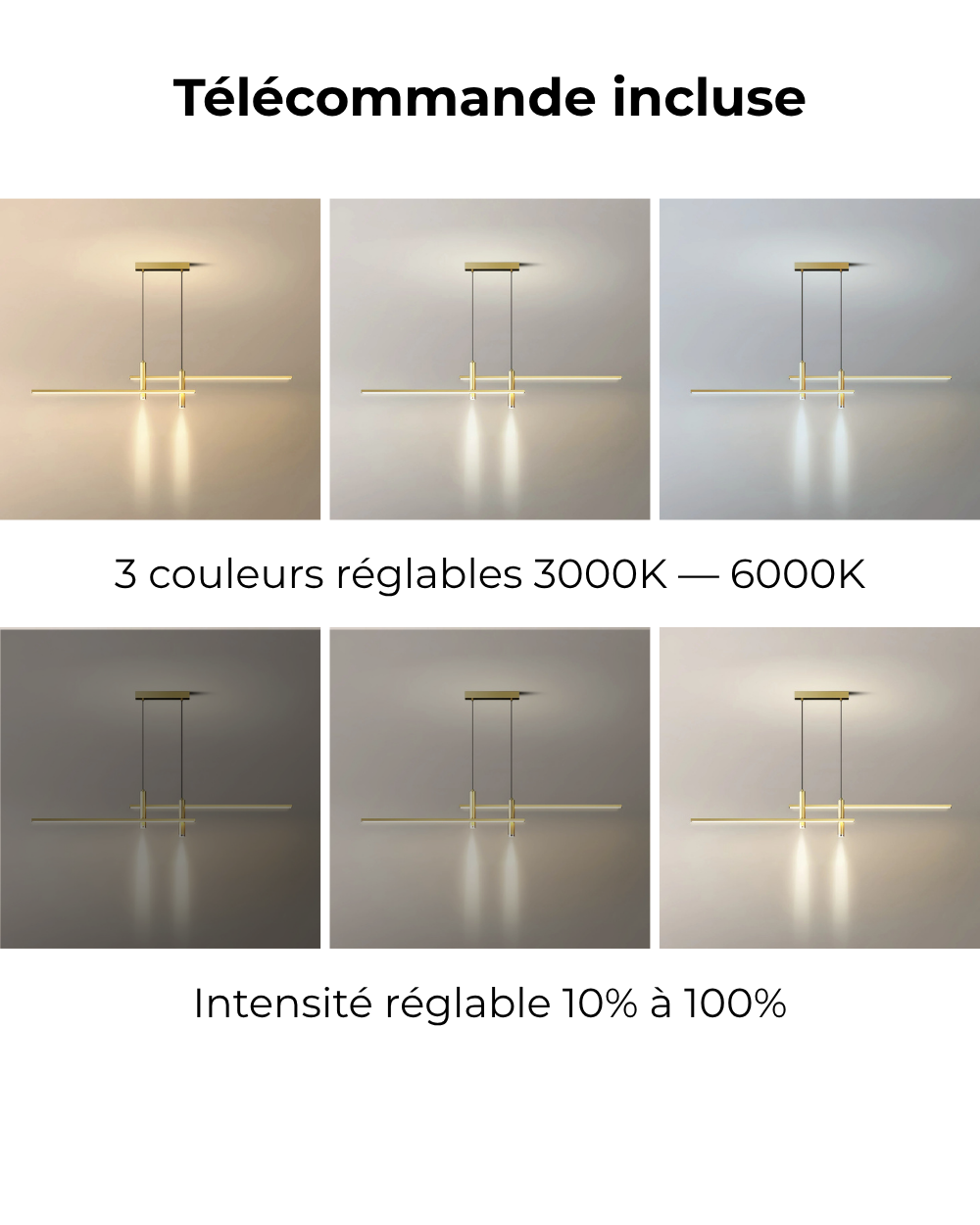 Suspension moderne Arho en Métal, Gel de silice Doré