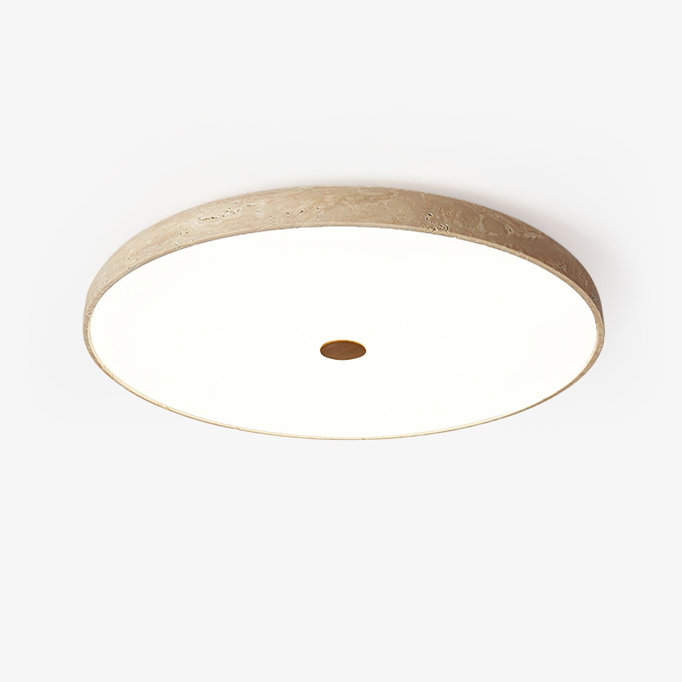 Plafonnier moderne Remus en Travertin jaune et blanc