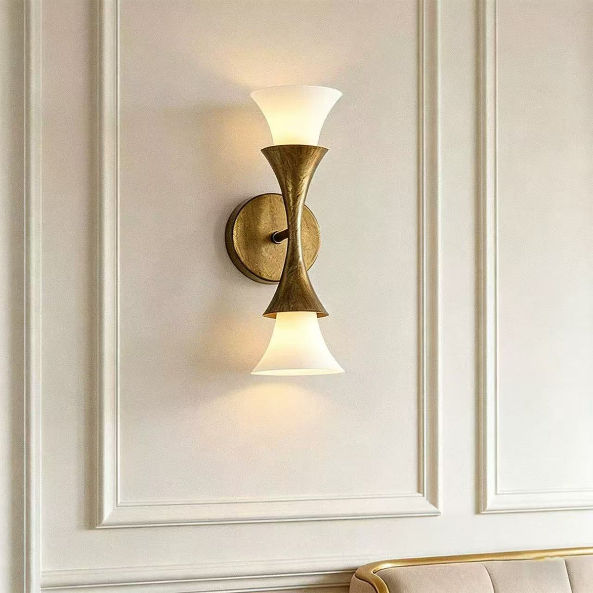 Antique Brass Cone Wall Sconce