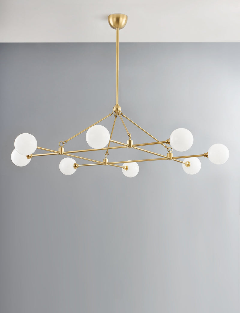 Lustre moderne Walt en laiton vieilli - Laiton vieilli