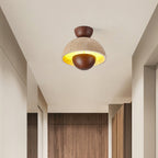 Plafonnier moderne Rhett en Bois et travertin jaune