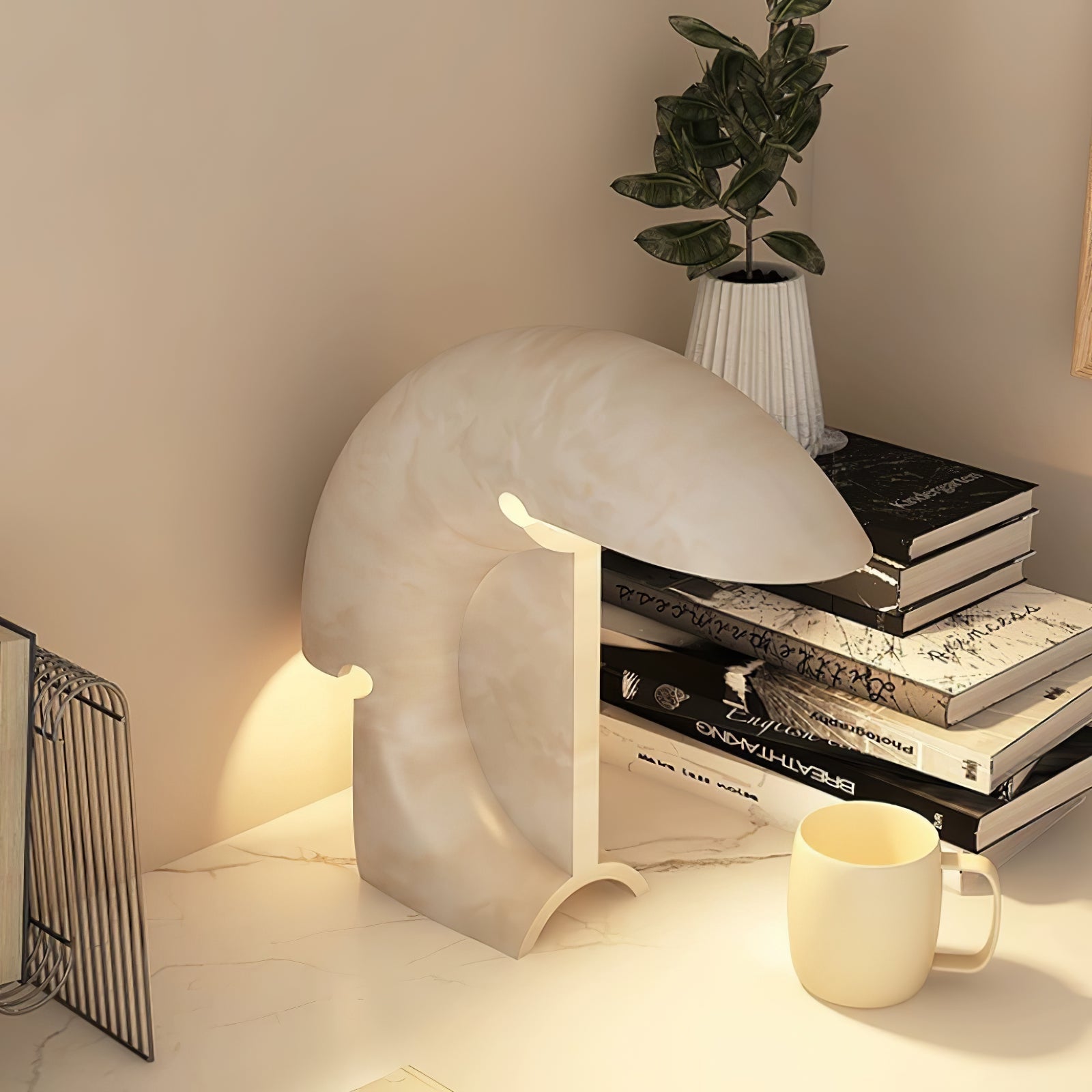 Lampe à poser moderne Braxton en résine Blanc
