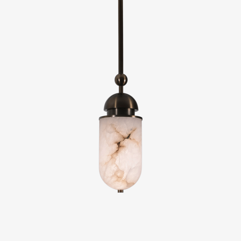 Suspension moderne Hodr en Albâtre Bronze et blanc