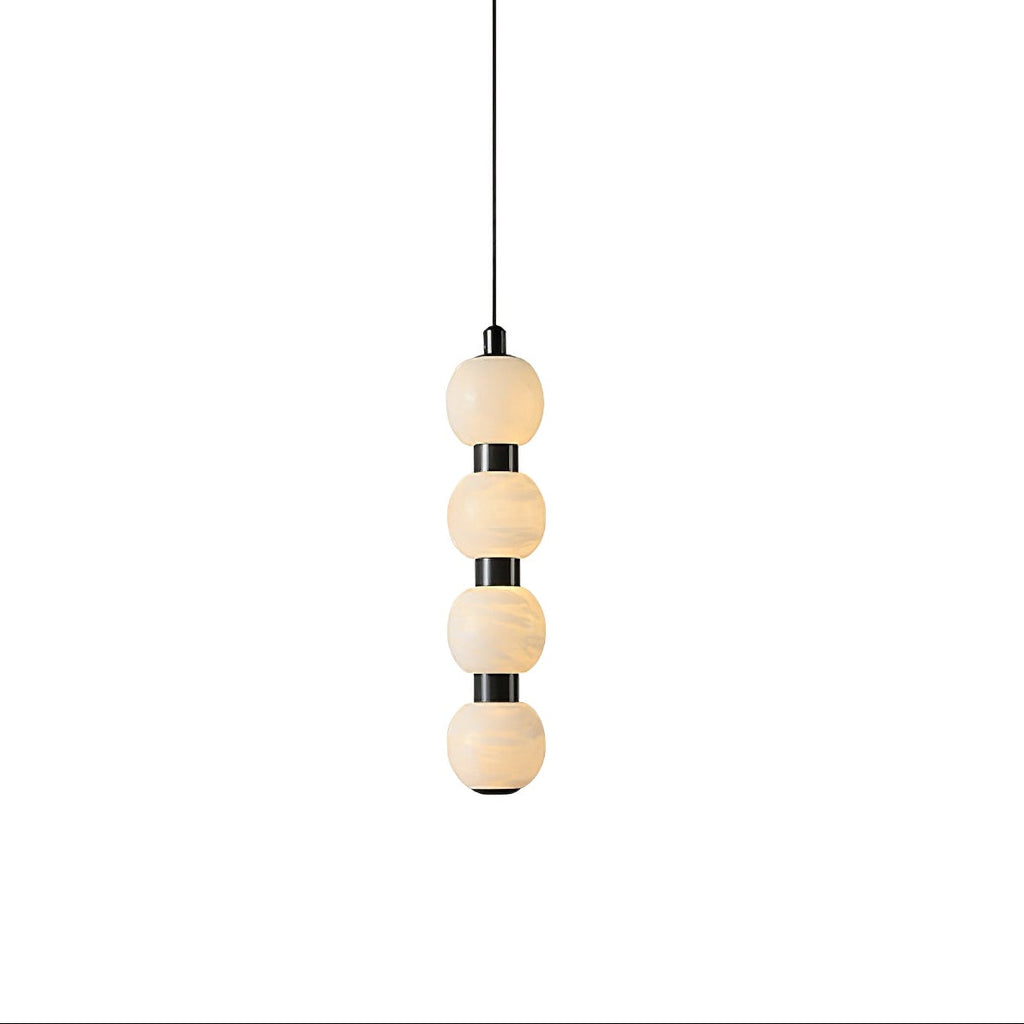 Suspension moderne Oric en Albâtre Noir et blanc