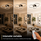 Plafonnier LED Design Triple Anneau