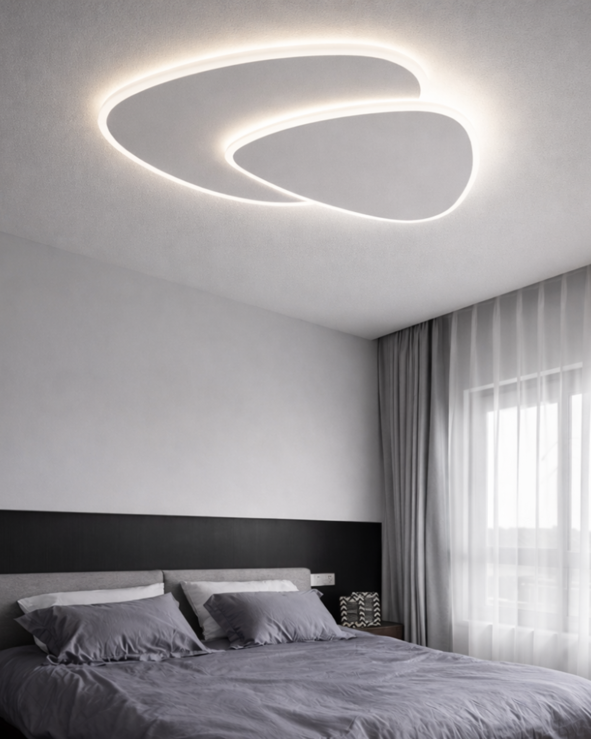 Plafonnier LED Triangle Kuma en Métal et Acrylique Blanc