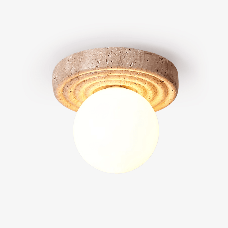 Plafonnier moderne Scofield en Travertin jaune et blanc