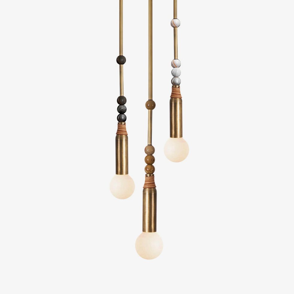 Suspension moderne Grant en Laiton ancien et vert marbre
