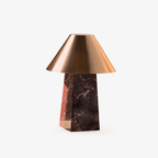 Lampe à poser moderne Baldvin en Rouge marbre et doré