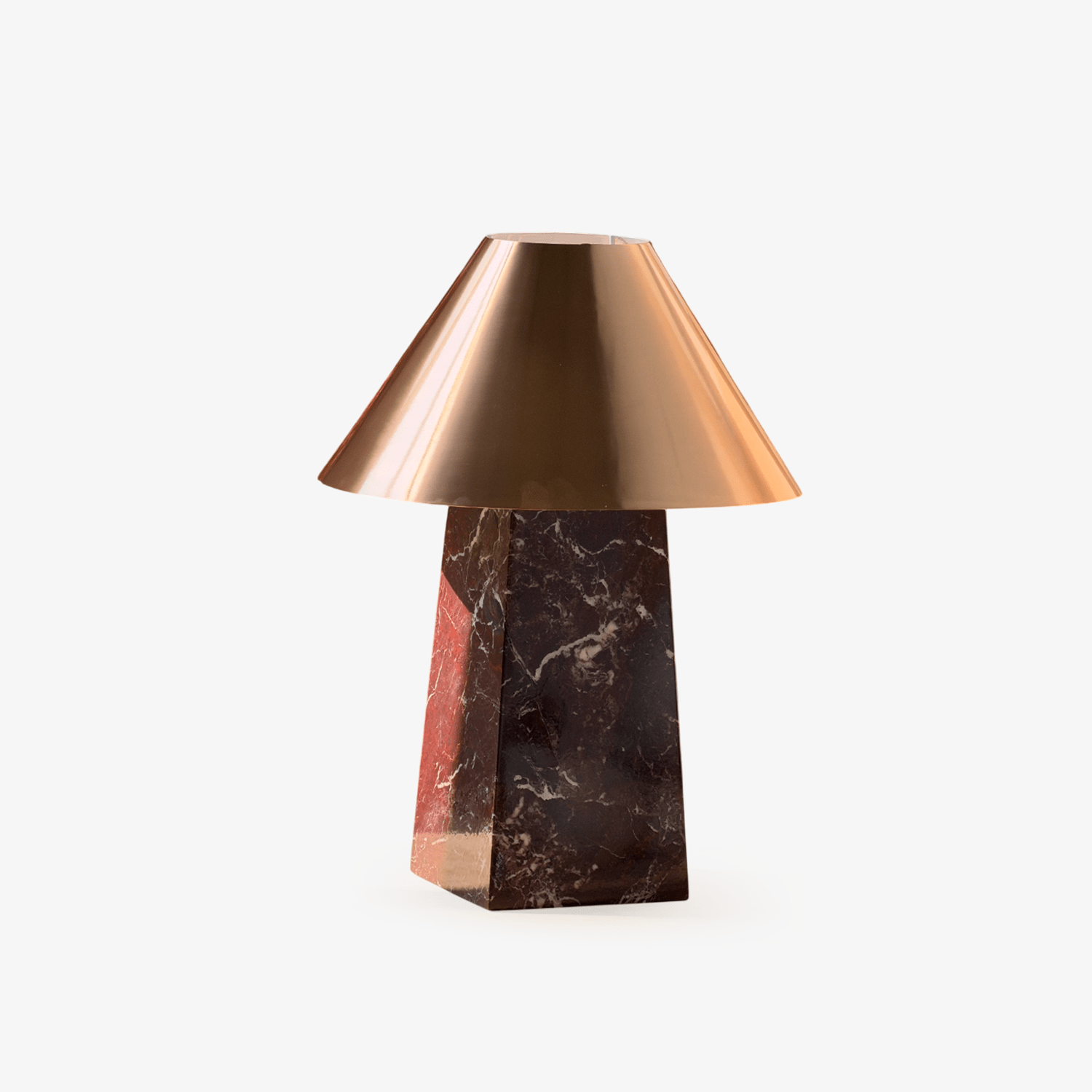 Lampe à poser moderne Baldvin en Rouge marbre et doré