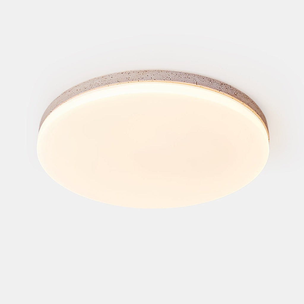 Plafonnier moderne Stroud en Travertin jaune et blanc