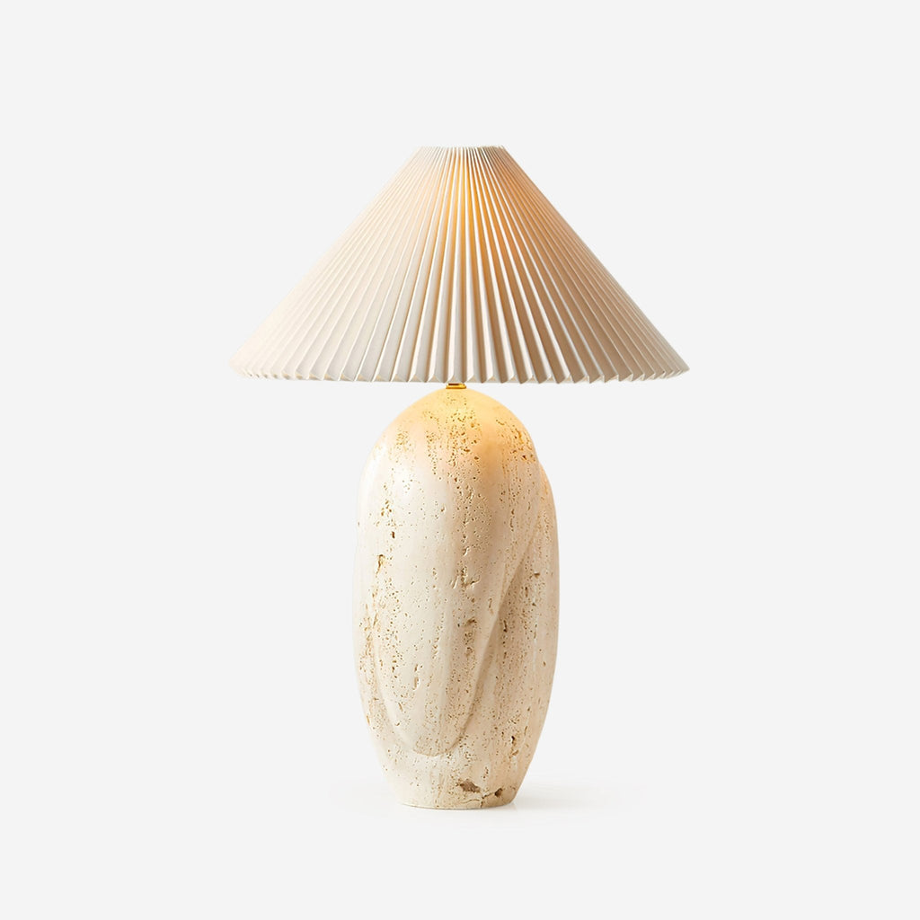 Lampe à poser moderne Osmund en Travertin jaune et blanc
