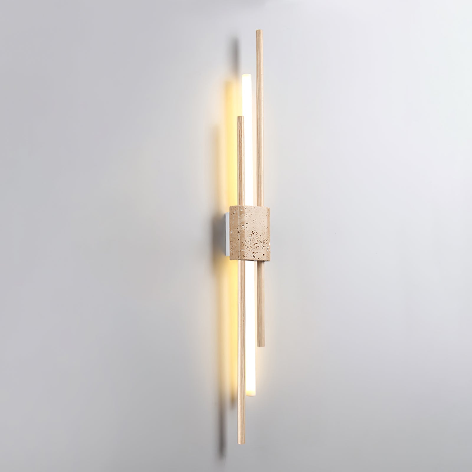 Applique murale moderne Cree en Bois et travertin jaune