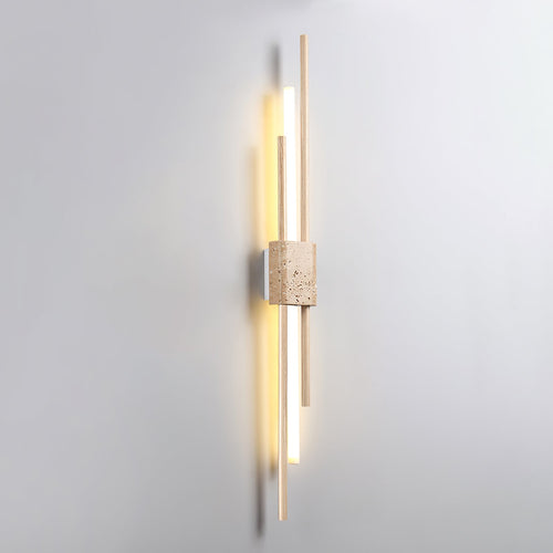 Applique murale moderne Cree en Bois et travertin jaune