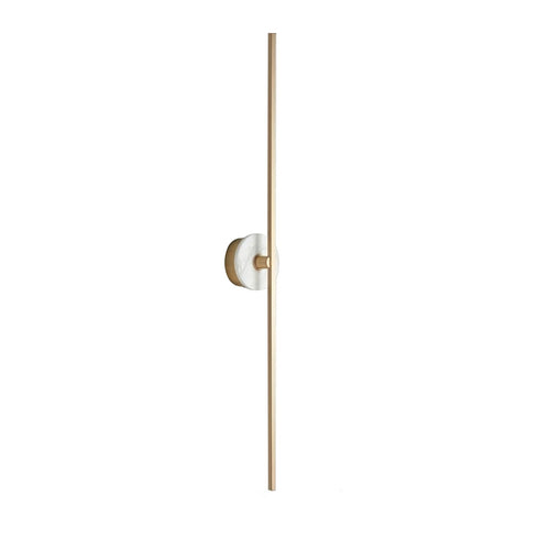 Applique murale moderne Brady en pierre, Marbre Blanc albâtre et doré