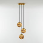 Lustre moderne Brynar en Doré et Naturel albâtre