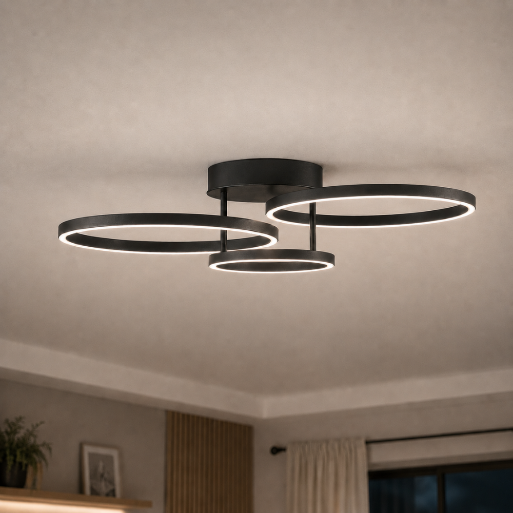 Plafonnier LED Design Triple Anneau
