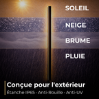 Applique Murale Extérieur LED Étanche en Métal Noir