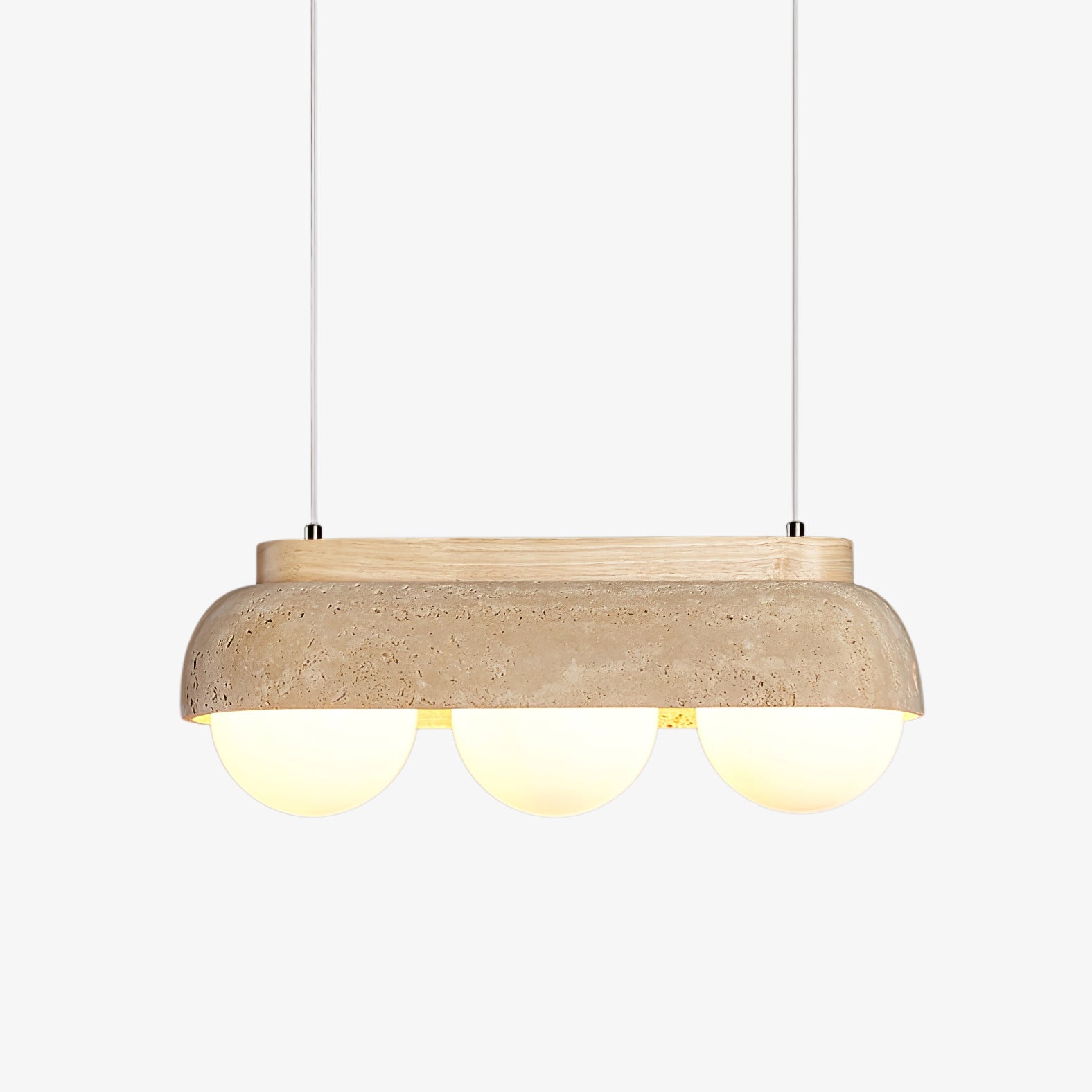 Suspension moderne Holte en Bois et travertin jaune