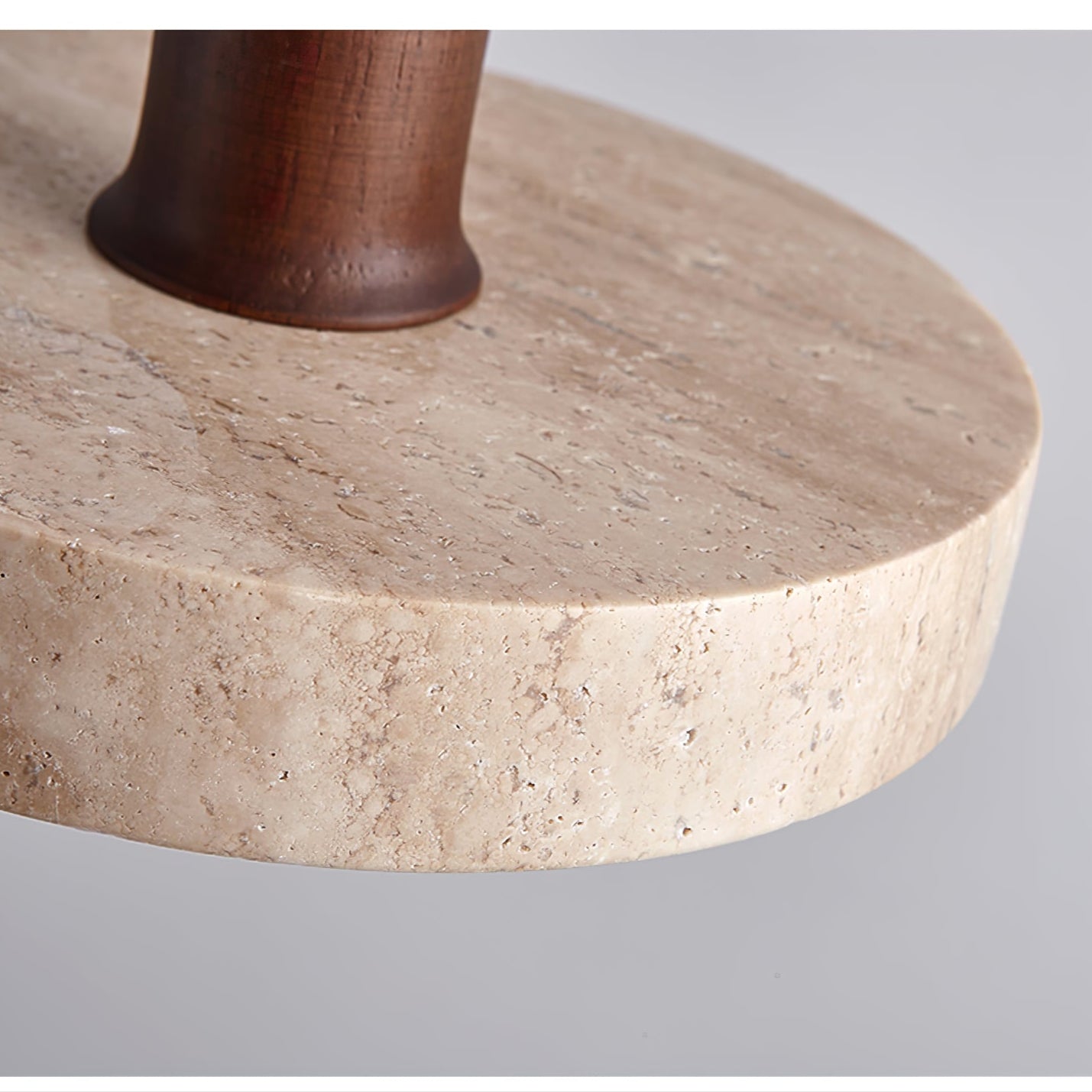 Suspension moderne Lenni en Noyer bois et travertin jaune