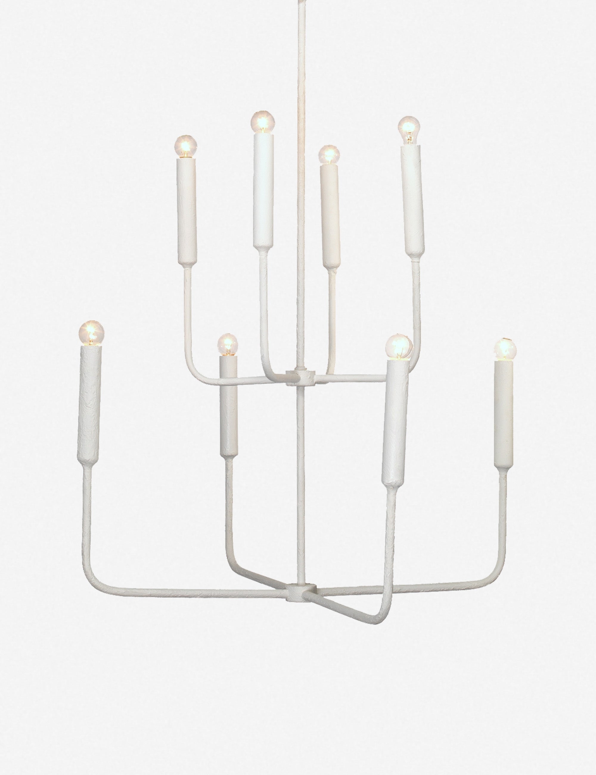 Lustre moderne Wells en blanc gesso - Blanc Gesso