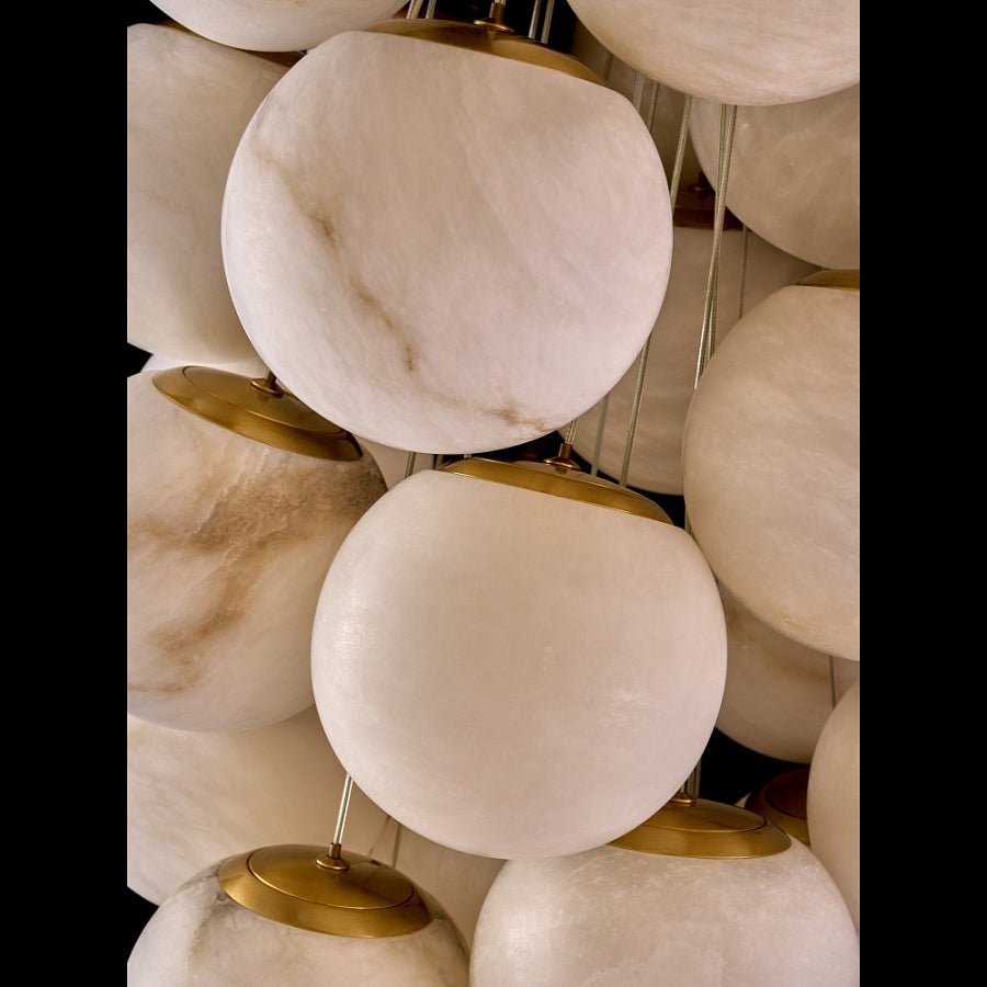 Lustre moderne Svenning en Albâtre Or et blanc