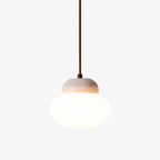 Suspension moderne Raimo en Travertin jaune et blanc