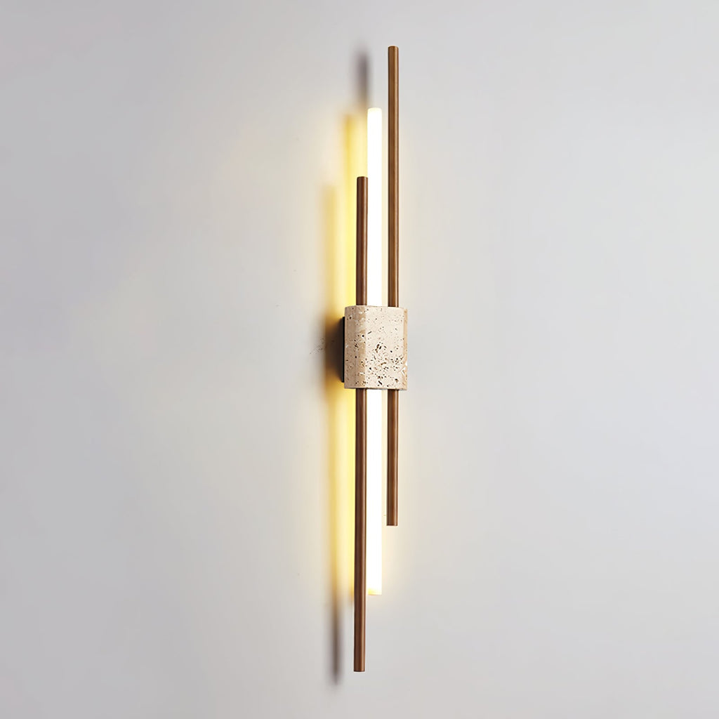 Applique murale moderne Cree en Noyer et travertin jaune