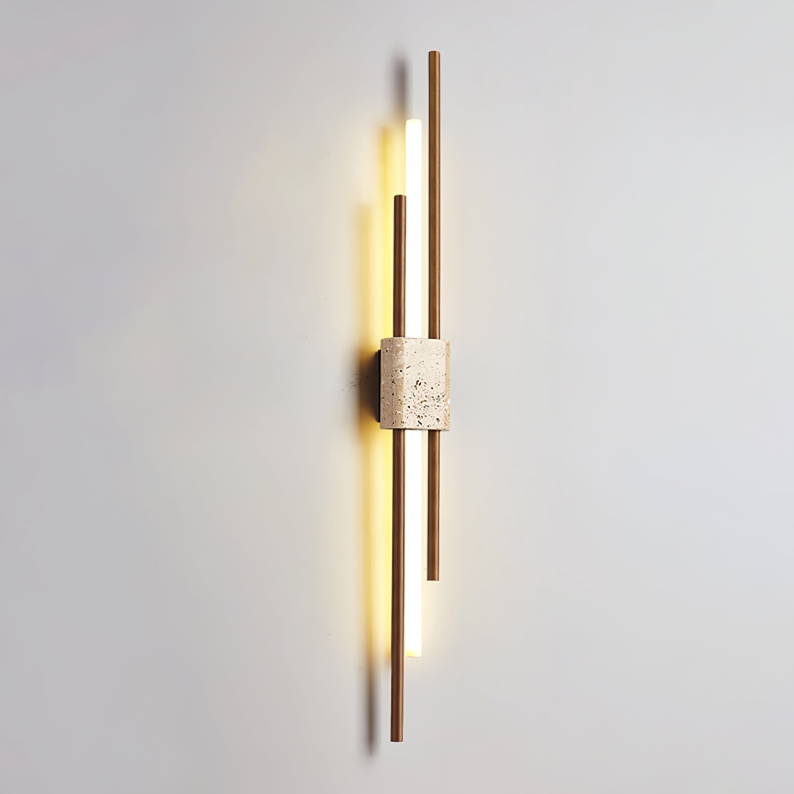 Applique murale moderne Cree en Noyer et travertin jaune