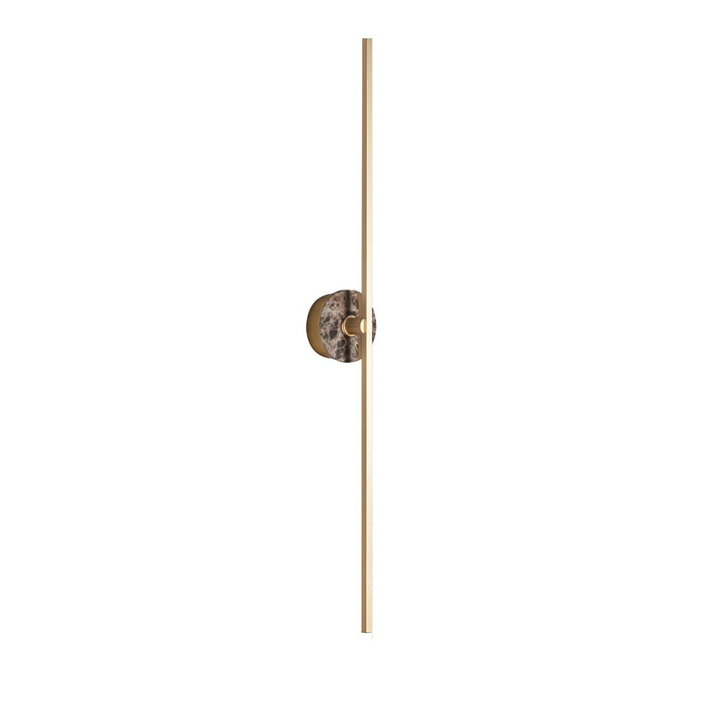 Applique murale moderne Brady en pierre, Albâtre Marron marbre et doré