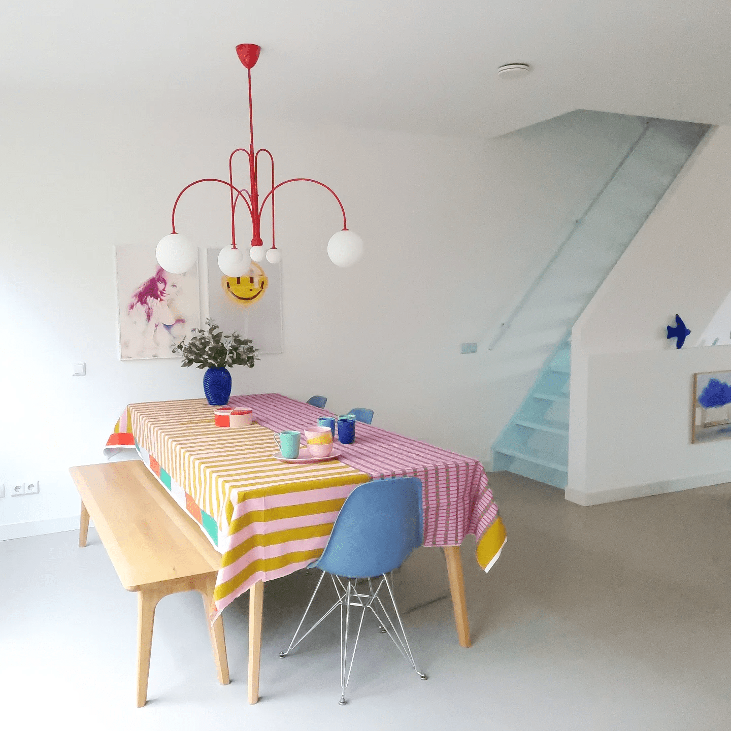 Lustre moderne Ejnar en Métal, Verre bordeaux