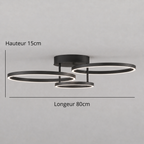 Plafonnier LED Design Triple Anneau