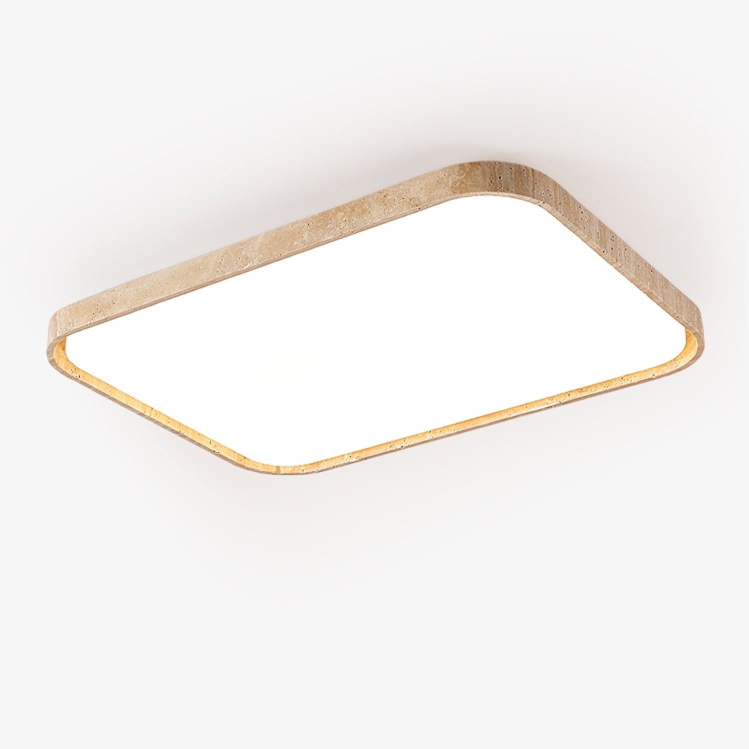 Plafonnier moderne Nigel en pierre Travertin jaune et blanc
