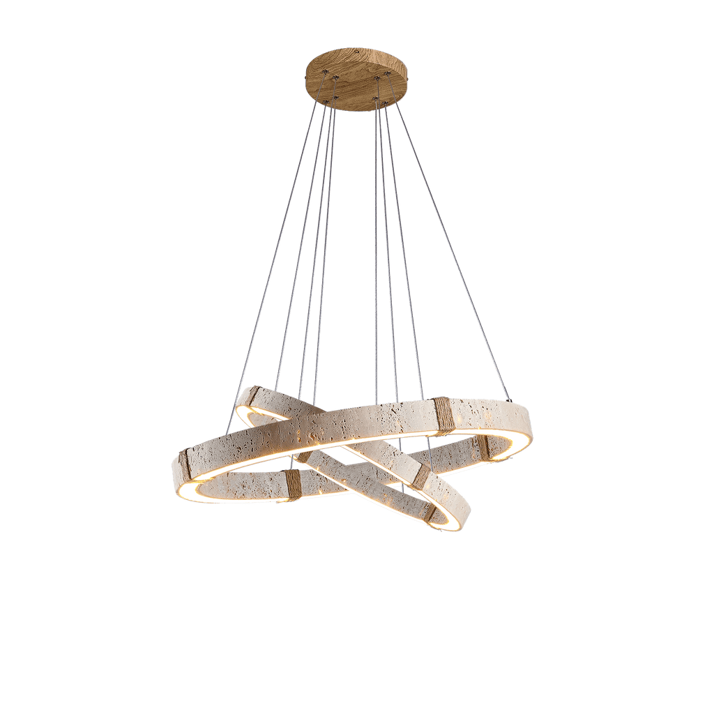 Suspension moderne Ronan en Travertin jaune