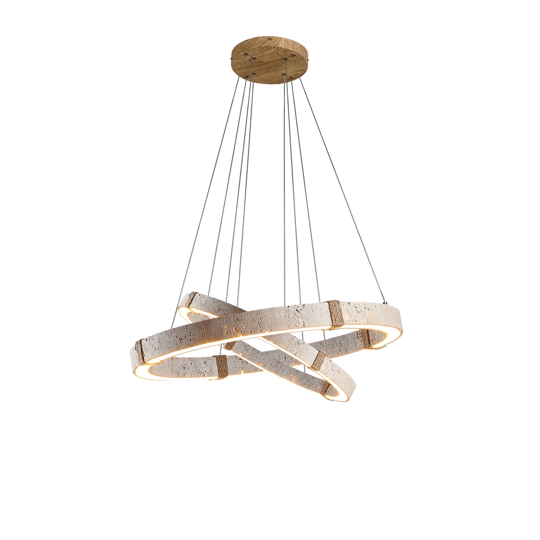 Suspension moderne Ronan en Travertin jaune