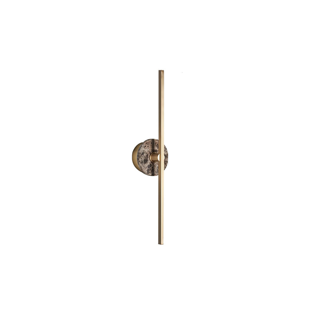 Applique murale moderne Brady en pierre, Albâtre Marron marbre et doré