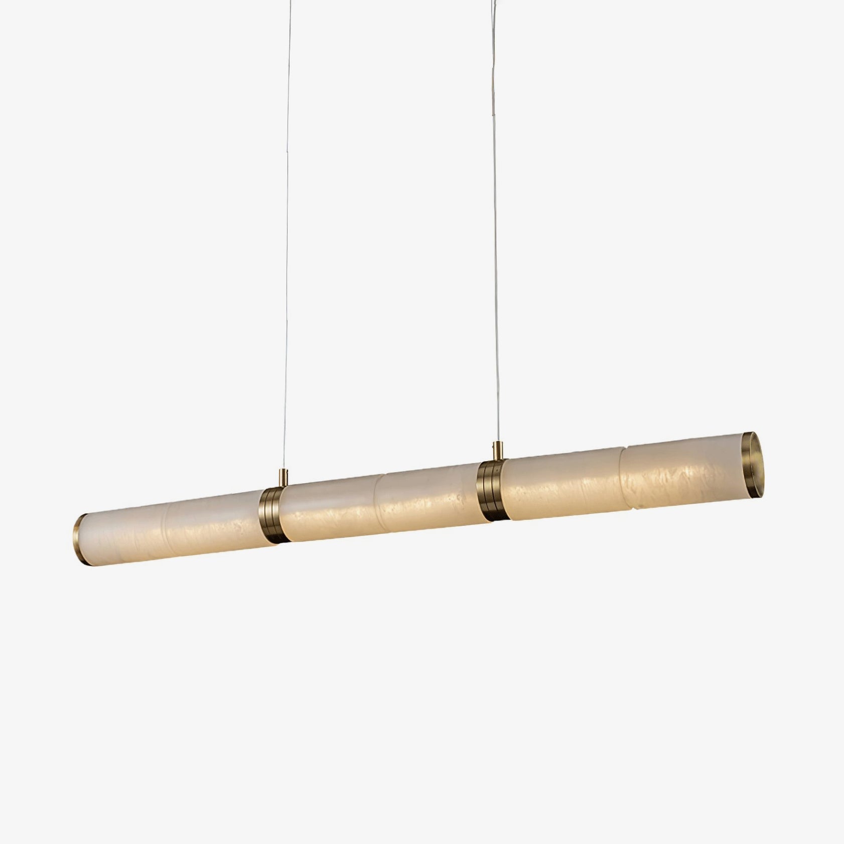 Suspension moderne Sal en Albâtre Laiton et blanc