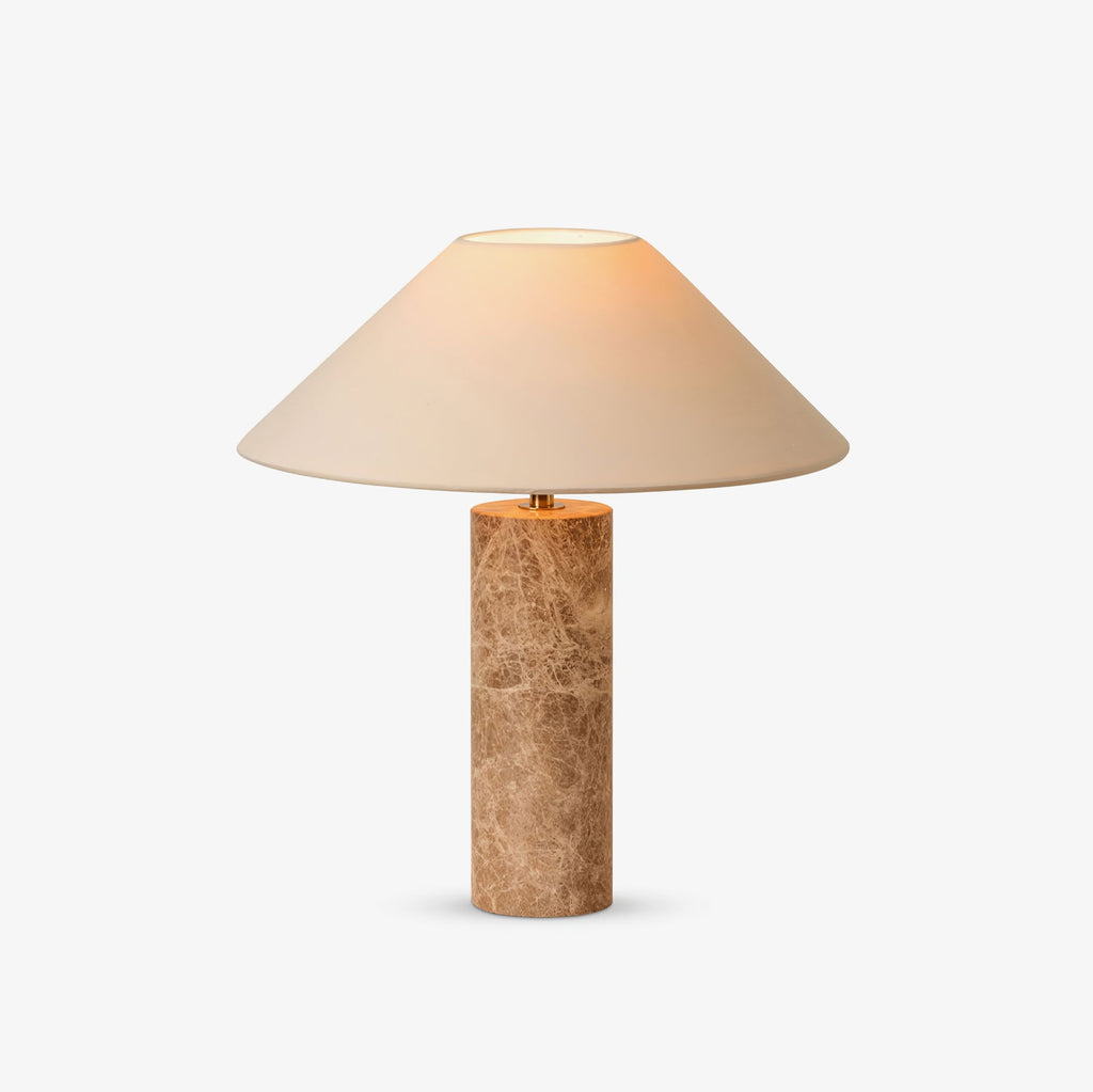 Lampe à poser moderne Wreston en pierre Beige et marbre Lampbase