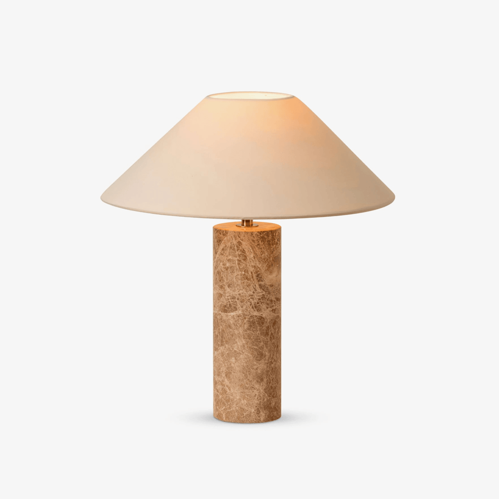 Lampe à poser moderne Wreston en pierre Beige et marbre Lampbase