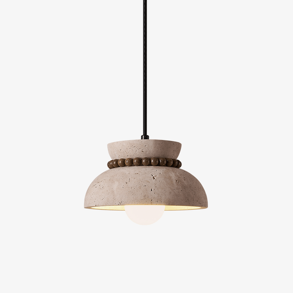 Suspension moderne Hermanni en bois Travertin jaune