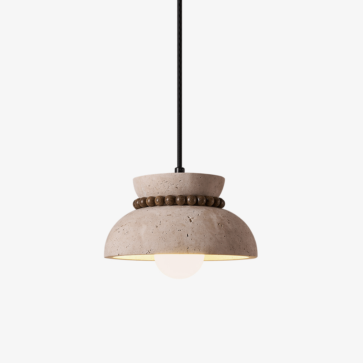 Suspension moderne Hermanni en bois Travertin jaune