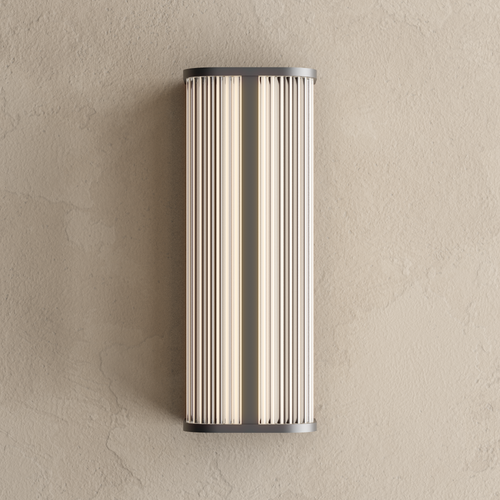 Fluted Glass LED Outdoor Wall Light, Black or Gold, IP65